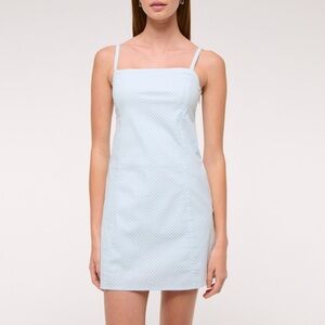 A&F Blue & White Gingham Mini Dress Skort Size Small S